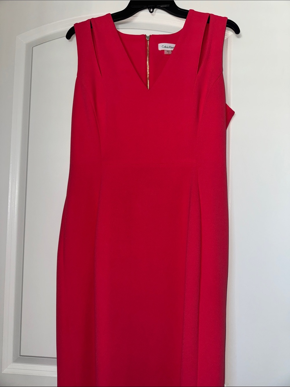 Calvin Klein Vibrant pink Sleeveless V-Neck Midi Dress